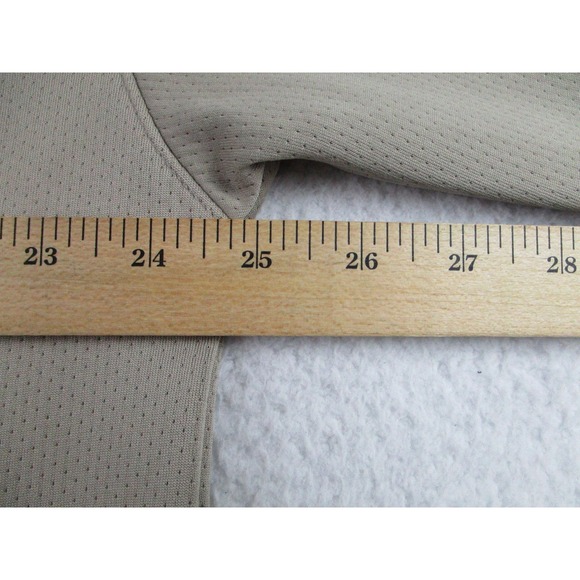 Nike Team Polo Shirt‎ Mens XL Khaki Long Sleeve Performance Golf Mesh Swoosh - Picture 8 of 10